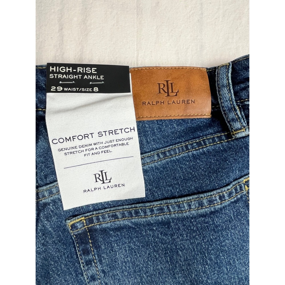 Lauren Ralph‎ Lauren High-Rise Straight Ankle Jeans Blue Comfort Stretch 8 29 - Picture 6 of 6